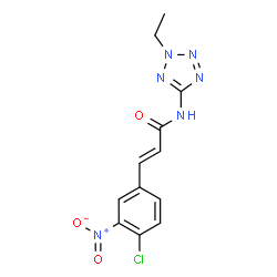 ChemSpider 2D Image | (2E)-3-(4-Chloro-3-nitrophenyl)-N-(2-ethyl-2H-tetrazol-5-yl)acrylamide | C12H11ClN6O3