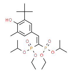 ChemSpider 2D Image | Diethyl diisopropyl {2-[4-hydroxy-3-methyl-5-(2-methyl-2-propanyl)phenyl]-1,1-ethenediyl}bis(phosphonate) | C23H40O7P2