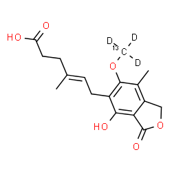 ChemSpider 2D Image | (4E)-6-{4-Hydroxy-7-methyl-6-[(~13~C,~2~H_3_)methyloxy]-3-oxo-1,3-dihydro-2-benzofuran-5-yl}-4-methyl-4-hexenoic acid | C1613CH17D3O6