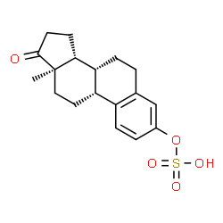 ChemSpider 2D Image | (9beta,13alpha,14beta)-17-Oxoestra-1,3,5(10)-trien-3-yl hydrogen sulfate | C18H22O5S