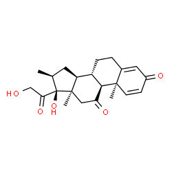 ChemSpider 2D Image | (10alpha,13alpha,16beta,17alpha)-17,21-Dihydroxy-16-methylpregna-1,4-diene-3,11,20-trione | C22H28O5