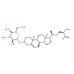 ChemSpider 2D Image | (3alpha,8alpha,9beta,10alpha,13alpha,14beta,17alpha,20S)-Stigmasta-5,25-dien-3-yl beta-L-glucopyranoside | C35H58O6