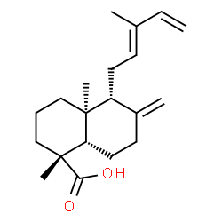 ChemSpider 2D Image | (1R,4aS,5R,8aS)-1,4a-Dimethyl-6-methylene-5-[(2E)-3-methyl-2,4-pentadien-1-yl]decahydro-1-naphthalenecarboxylic acid | C20H30O2