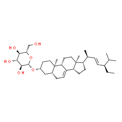 ChemSpider 2D Image | (3alpha,5beta,9beta,10alpha,13alpha,14beta,17alpha,20S,22E,24R)-Stigmasta-7,22-dien-3-yl beta-L-glucopyranoside | C35H58O6