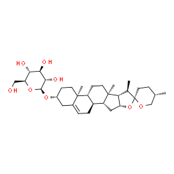 ChemSpider 2D Image | (3alpha,8alpha,9beta,10alpha,13alpha,14beta,16beta,17beta,20R,22S,25S)-Spirost-5-en-3-yl beta-L-glucopyranoside | C33H52O8
