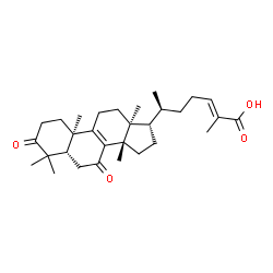 ChemSpider 2D Image | (5beta,10alpha,13alpha,14beta,17alpha,20S,24E)-3,7-Dioxolanosta-8,24-dien-26-oic acid | C30H44O4
