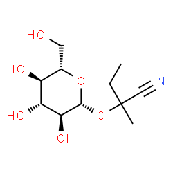 ChemSpider 2D Image | 2-(beta-L-Glucopyranosyloxy)-2-methylbutanenitrile | C11H19NO6