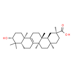 ChemSpider 2D Image | (2S,4aR,6aR,8aS,10R,12aR,14aR,14bS)-10-Hydroxy-2,4a,6a,9,9,12a,14a-heptamethyl-1,2,3,4,4a,5,6,6a,7,8,8a,9,10,11,12,12a,13,14,14a,14b-icosahydro-2-picenecarboxylic acid | C30H48O3