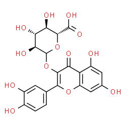 ChemSpider 2D Image | 2-(3,4-Dihydroxyphenyl)-5,7-dihydroxy-4-oxo-4H-chromen-3-yl L-glucopyranosiduronic acid | C21H18O13