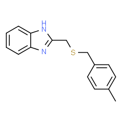 ChemSpider 2D Image | 2-{[(4-Methylbenzyl)sulfanyl]methyl}-1H-benzimidazole | C16H16N2S