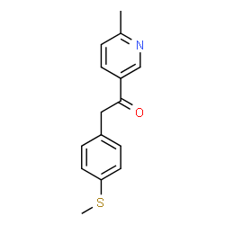 ChemSpider 2D Image | 1-(6-Methyl-3-pyridinyl)-2-[4-(methylthio)phenyl]ethanone | C15H15NOS