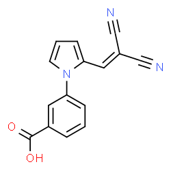 ChemSpider 2D Image | 3-[2-(2,2-Dicyanovinyl)-1H-pyrrol-1-yl]benzoic acid | C15H9N3O2