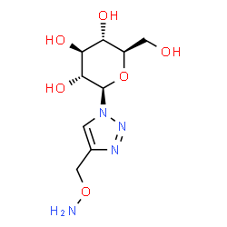 ChemSpider 2D Image | 4-[(Aminooxy)methyl]-1-(beta-D-glucopyranosyl)-1H-1,2,3-triazole | C9H16N4O6