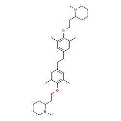 ChemSpider 2D Image | 2,2'-{1,2-Ethanediylbis[(2,6-dimethyl-4,1-phenylene)oxy-2,1-ethanediyl]}bis(1-methylpiperidine) | C34H52N2O2
