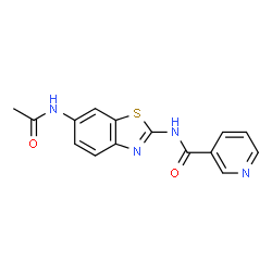 ChemSpider 2D Image | N-(6-Acetamido-1,3-benzothiazol-2-yl)nicotinamide | C15H12N4O2S