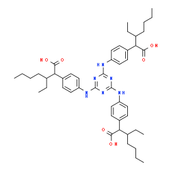 ChemSpider 2D Image | 2,2',2''-[1,3,5-Triazine-2,4,6-triyltris(imino-4,1-phenylene)]tris(3-ethylheptanoic acid) | C48H66N6O6