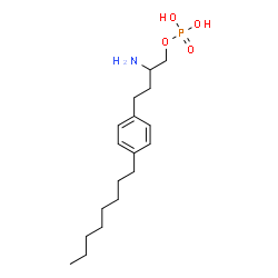 ChemSpider 2D Image | 2-Amino-4-(4-octylphenyl)butyl dihydrogen phosphate | C18H32NO4P
