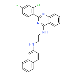 ChemSpider 2D Image | N-[2-(2,4-Dichlorophenyl)-4-quinazolinyl]-N'-(2-naphthyl)-1,2-ethanediamine | C26H20Cl2N4