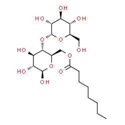 ChemSpider 2D Image | 4-O-alpha-D-Glucopyranosyl-6-O-octanoyl-beta-D-glucopyranose | C20H36O12