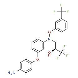 ChemSpider 2D Image | (2S)-3-{[3-(4-Aminophenoxy)phenyl][3-(trifluoromethyl)phenoxy]amino}-1,1,1-trifluoro-2-propanol | C22H18F6N2O3