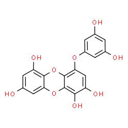 ChemSpider 2D Image | 4-(3,5-Dihydroxyphenoxy)-1,2,6,8-oxanthrenetetrol | C18H12O9