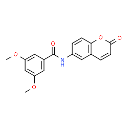 ChemSpider 2D Image | 3,5-Dimethoxy-N-(2-oxo-2H-chromen-6-yl)benzamide | C18H15NO5