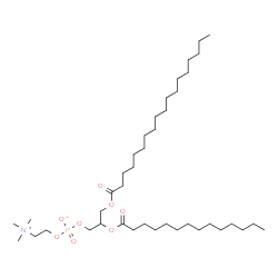ChemSpider 2D Image | 3-(Stearoyloxy)-2-(tetradecanoyloxy)propyl 2-(trimethylammonio)ethyl phosphate | C40H80NO8P