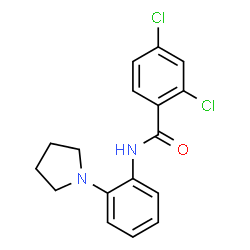 ChemSpider 2D Image | 2,4-Dichloro-N-[2-(1-pyrrolidinyl)phenyl]benzamide | C17H16Cl2N2O
