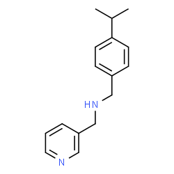 ChemSpider 2D Image | [(4-ISOPROPYLPHENYL)METHYL](PYRIDIN-3-YLMETHYL)AMINE | C16H20N2