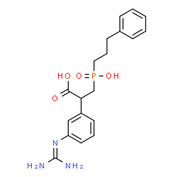 ChemSpider 2D Image | 2-{3-[(Diaminomethylene)amino]phenyl}-3-[hydroxy(3-phenylpropyl)phosphoryl]propanoic acid | C19H24N3O4P