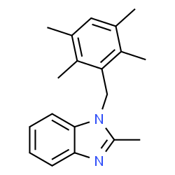 ChemSpider 2D Image | 2-Methyl-1-(2,3,5,6-tetramethylbenzyl)-1H-benzimidazole | C19H22N2