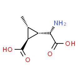 ChemSpider 2D Image | (1S,2S,3R)-2-[(S)-Amino(carboxy)methyl]-3-methylcyclopropanecarboxylic acid | C7H11NO4