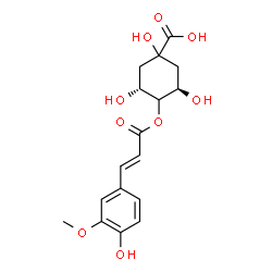 ChemSpider 2D Image | (3R,5R)-1,3,5-Trihydroxy-4-{[(2E)-3-(4-hydroxy-3-methoxyphenyl)-2-propenoyl]oxy}cyclohexanecarboxylic acid | C17H20O9