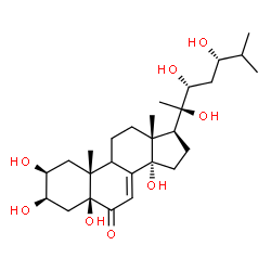 ChemSpider 2D Image | (2beta,3beta,5beta,9xi,22R,24S)-2,3,5,14,20,22,24-Heptahydroxycholest-7-en-6-one | C27H44O8