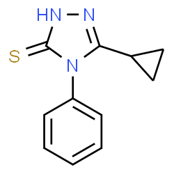 ChemSpider 2D Image | 5-Cyclopropyl-4-phenyl-4H-[1,2,4]triazole-3-thiol | C11H11N3S