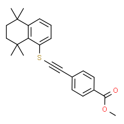 ChemSpider 2D Image | Methyl 4-{[(5,5,8,8-tetramethyl-5,6,7,8-tetrahydro-1-naphthalenyl)sulfanyl]ethynyl}benzoate | C24H26O2S