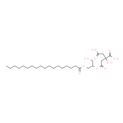ChemSpider 2D Image | 2-Hydroxy-2-(2-{[1-hydroxy-3-(stearoyloxy)-2-propanyl]oxy}-2-oxoethyl)succinic acid | C27H48O10