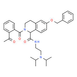 ChemSpider 2D Image | 2-(2-Acetylbenzoyl)-6-(benzyloxy)-N-[2-(diisopropylamino)ethyl]-1,2,3,4-tetrahydro-1-isoquinolinecarboxamide | C34H41N3O4