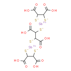 ChemSpider 2D Image | Antimony(3+) 1,2-dicarboxy-1,2-ethanebis(thiolate) (2:3) | C12H12O12S6Sb2
