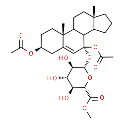 ChemSpider 2D Image | (3beta,7beta,8xi,9xi,14xi)-3,7-Diacetoxyandrost-5-en-7-yl methyl beta-D-glucopyranosiduronate | C30H44O11