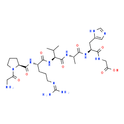 ChemSpider 2D Image | Glycyl-L-prolyl-N~5~-(diaminomethylene)-L-ornithyl-L-valyl-L-alanyl-L-histidylglycine | C29H48N12O8