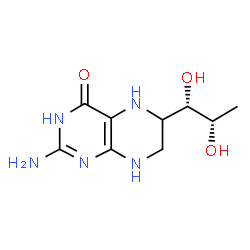 ChemSpider 2D Image | 2-Amino-6-[(1S,2S)-1,2-dihydroxypropyl]-5,6,7,8-tetrahydro-4(1H)-pteridinone | C9H15N5O3