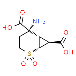 ChemSpider 2D Image | (1R,5S,6S,7S)-5-Amino-2-thiabicyclo[4.1.0]heptane-5,7-dicarboxylic acid 2,2-dioxide | C8H11NO6S