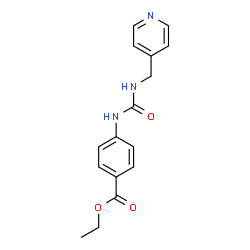 ChemSpider 2D Image | Ethyl 4-{[(4-pyridinylmethyl)carbamoyl]amino}benzoate | C16H17N3O3