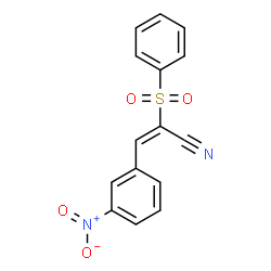ChemSpider 2D Image | (2E)-3-(3-Nitrophenyl)-2-(phenylsulfonyl)acrylonitrile | C15H10N2O4S