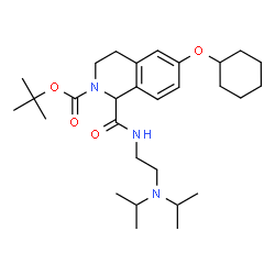 ChemSpider 2D Image | 2-Methyl-2-propanyl 6-(cyclohexyloxy)-1-{[2-(diisopropylamino)ethyl]carbamoyl}-3,4-dihydro-2(1H)-isoquinolinecarboxylate | C29H47N3O4