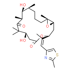 ChemSpider 2D Image | (1S,3S,7S,10R,11S,12S,16R)-7,11-Dihydroxy-8,8,10,12,16-pentamethyl-3-[(1Z)-1-(2-methyl-1,3-thiazol-4-yl)-1-propen-2-yl]-4,17-dioxabicyclo[14.1.0]heptadecane-5,9-dione | C27H41NO6S