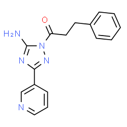 ChemSpider 2D Image | 1-[5-Amino-3-(3-pyridinyl)-1H-1,2,4-triazol-1-yl]-3-phenyl-1-propanone | C16H15N5O
