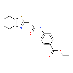 ChemSpider 2D Image | Ethyl 4-[(4,5,6,7-tetrahydro-1,3-benzothiazol-2-ylcarbamoyl)amino]benzoate | C17H19N3O3S