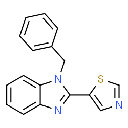 ChemSpider 2D Image | 1-Benzyl-2-(1,3-thiazol-5-yl)-1H-benzimidazole | C17H13N3S